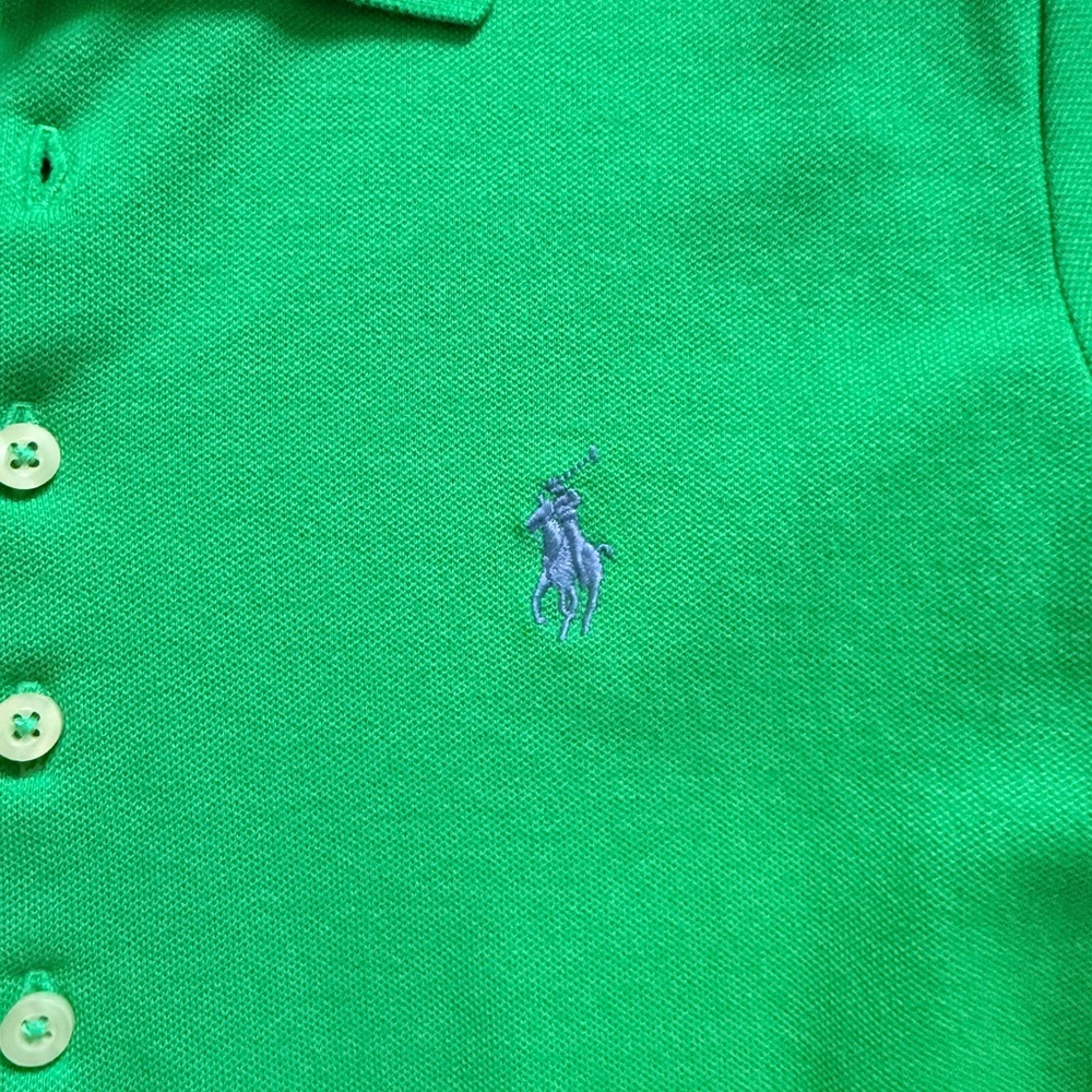 Ralph Lauren Women's Julie 5 button Slim Fit Bright Green Polo - Picture 3 of 4